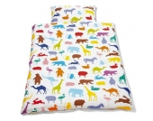 Pinolino Bett- und Kopfkissenbezug für Kinderbetten 2-tlg. Happy Zoo